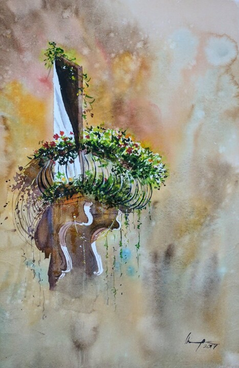 Peinture intitulée "dream-of-love.jpg" par Shaima Umer, Œuvre d'art originale, Aquarelle