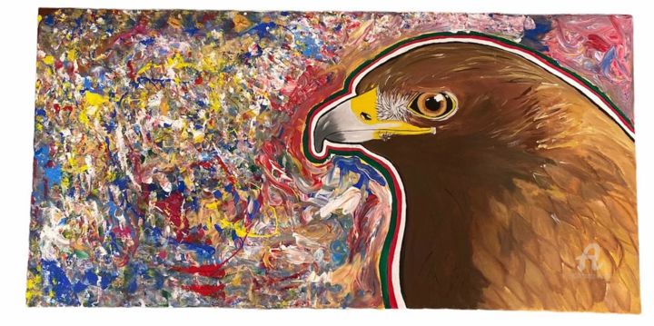 Painting titled "Eagle of hope" by Meruyert Shakeyeva, Original Artwork, Acrylic