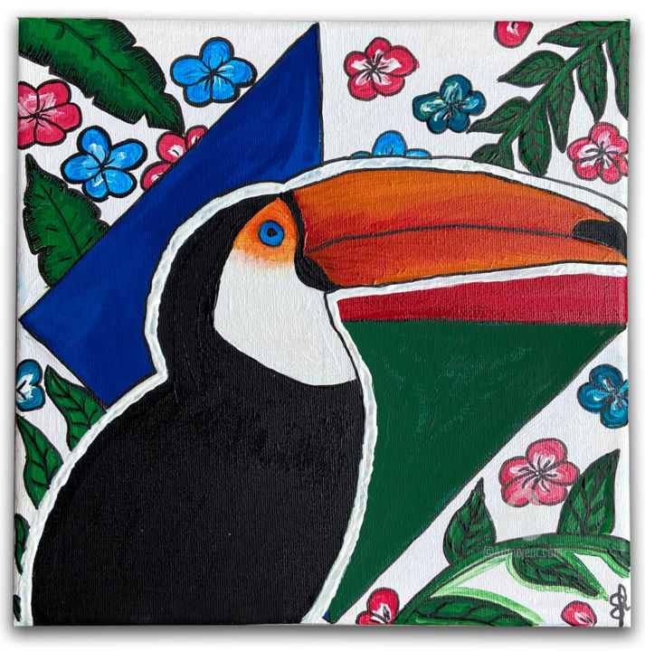 Pintura titulada "Toucan wild" por Meruyert Shakeyeva, Obra de arte original, Gouache