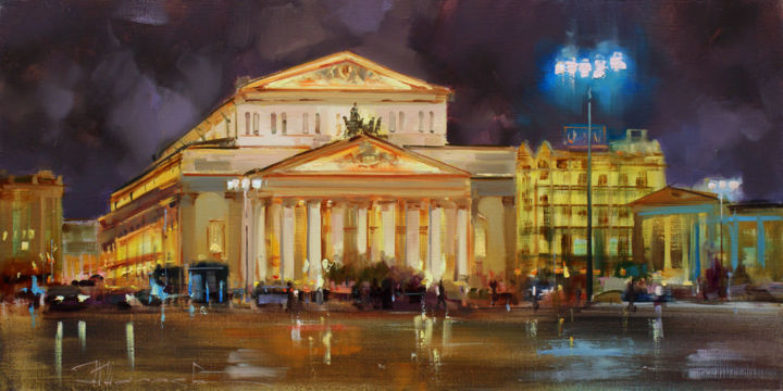 Pittura intitolato "It's a long evening…" da Shalaev Alexey, Opera d'arte originale, Olio