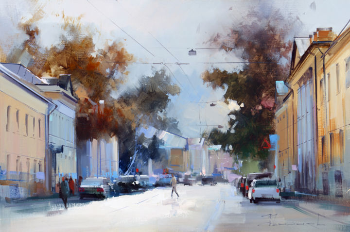 The September ray. Solzhenitsyn street - Painting, 40x60 cm ©2012 by Shalaev Alexey -
Figurative Art, Historic center, Moscow panorama, autumn