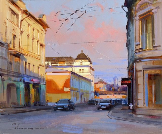 Картина под названием "The color of sunset…" - Shalaev Alexey, Подлинное произведение искусства, Масло