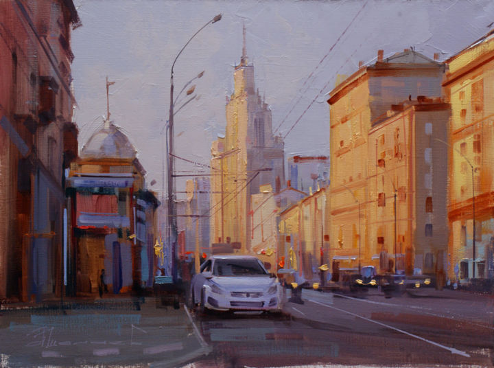 Pintura titulada "Moscow Ring. Sadova…" por Shalaev Alexey, Obra de arte original