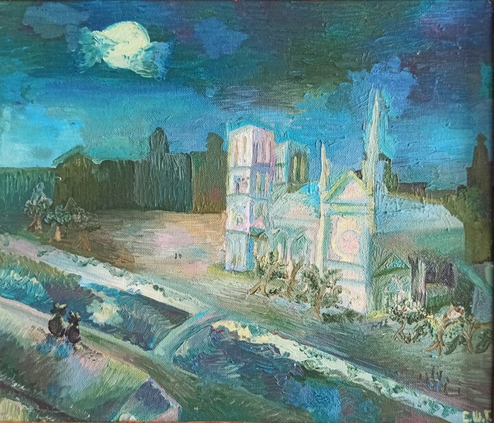 Malerei mit dem Titel "Urban landscape of…" von Shalo"De Sagatel, Original-Kunstwerk, Öl
