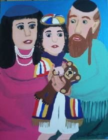 Painting titled "Joseph's New Coat" by Adelle Jean, Original Artwork