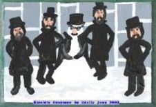 Painting titled "Chassidic Snowman" by Adelle Jean, Original Artwork, Oil