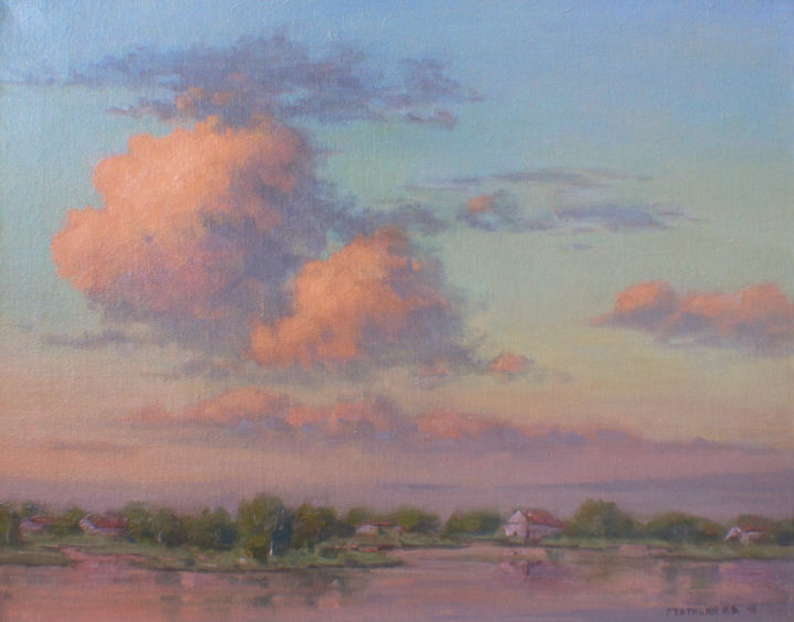 Painting titled "Sunset In Montenegro" by Igor Staritsin, Original Artwork, Oil
