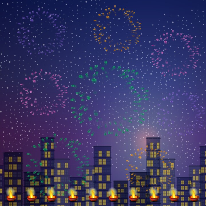 "Diwali Background" başlıklı Dijital Sanat Shamim Shaikh tarafından, Orijinal sanat, 2D Dijital Çalışma