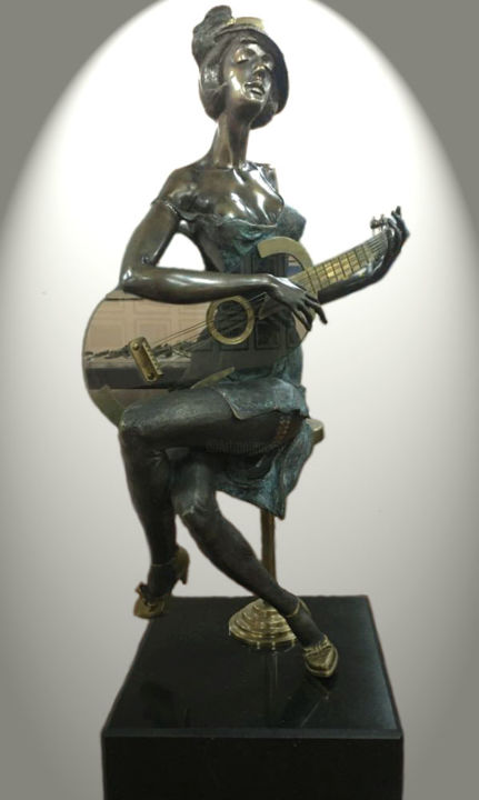Скульптура под названием "guitare (2)" - Shanaro, Подлинное произведение искусства, Металлы