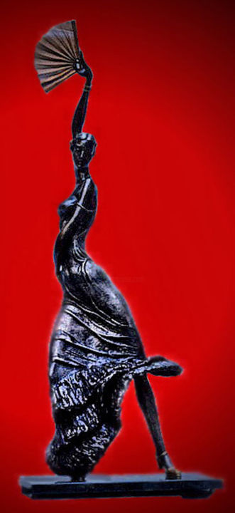 Scultura intitolato "flamenco" da Shanaro, Opera d'arte originale, Metalli