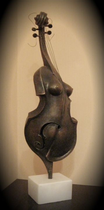 Sculpture titled "violin" by Shanaro, Original Artwork, Metals