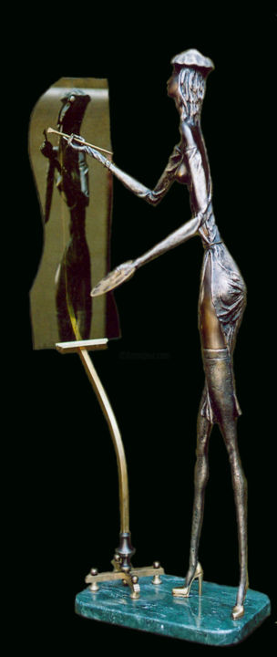 Sculptuur getiteld "self-portrait" door Shanaro, Origineel Kunstwerk, Gietwerk