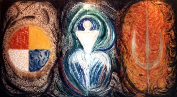 Peinture intitulée "THREE PART SIVA" par Richard Lazzara, Œuvre d'art originale