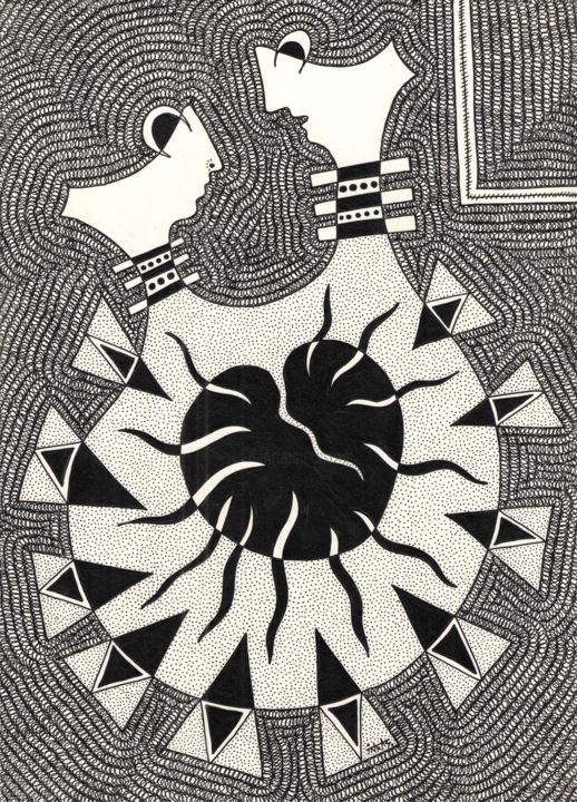 "Blind love - 9" başlıklı Resim Shanmukha Inkas tarafından, Orijinal sanat, Tükenmez kalem