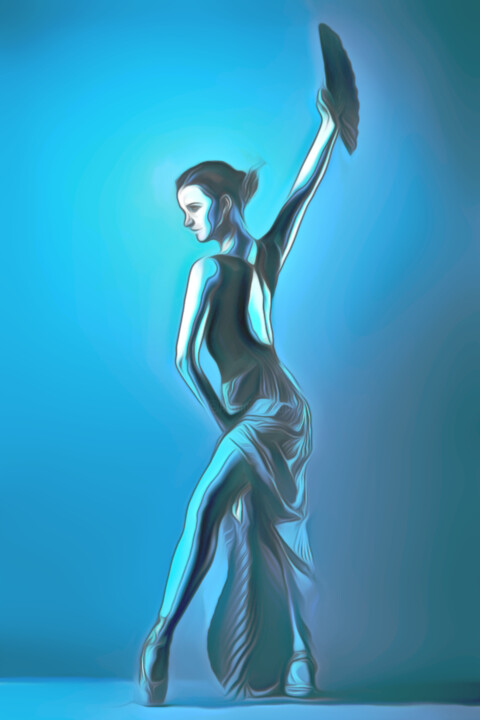 数字艺术 标题为“The blue ballerina” 由Shanny Ask Lasasa, 原创艺术品, 喷枪
