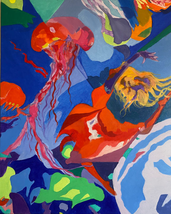 Malerei mit dem Titel "passion dancers in…" von Shanshan Liu, Original-Kunstwerk, Öl