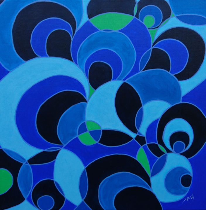Painting titled "Blue mood" by Shanty, Original Artwork, Acrylic