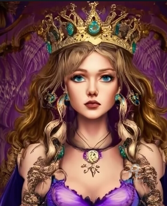 Digital Arts titled "Princess Girl Portr…" by Shar'S Art, Original Artwork, AI generated image