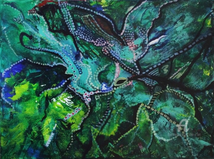Painting titled "Beaded Spring Chiff…" by Shar'S Art, Original Artwork, Acrylic