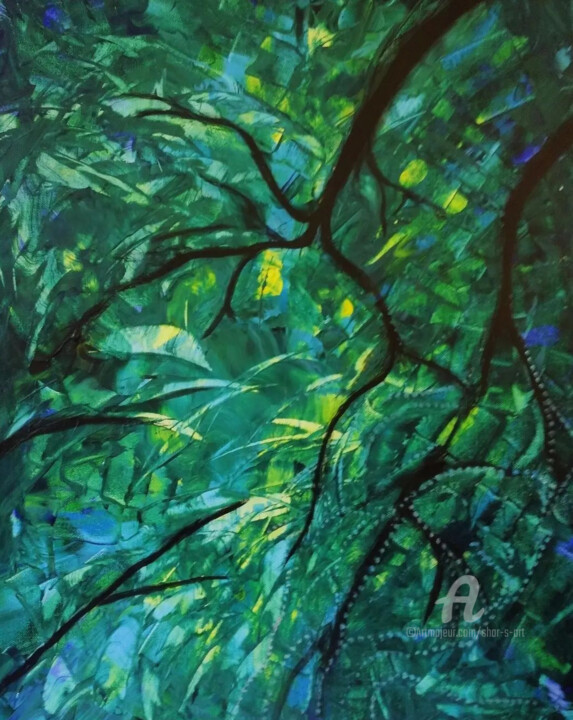 Painting titled "Renewal" by Shar'S Art, Original Artwork, Acrylic Mounted on Wood Stretcher frame