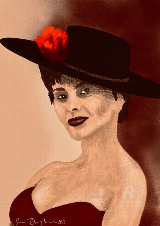 Digital Arts titled "Seniora Rosalita" by Svein Ove Hareide, Original Artwork, Digital Painting