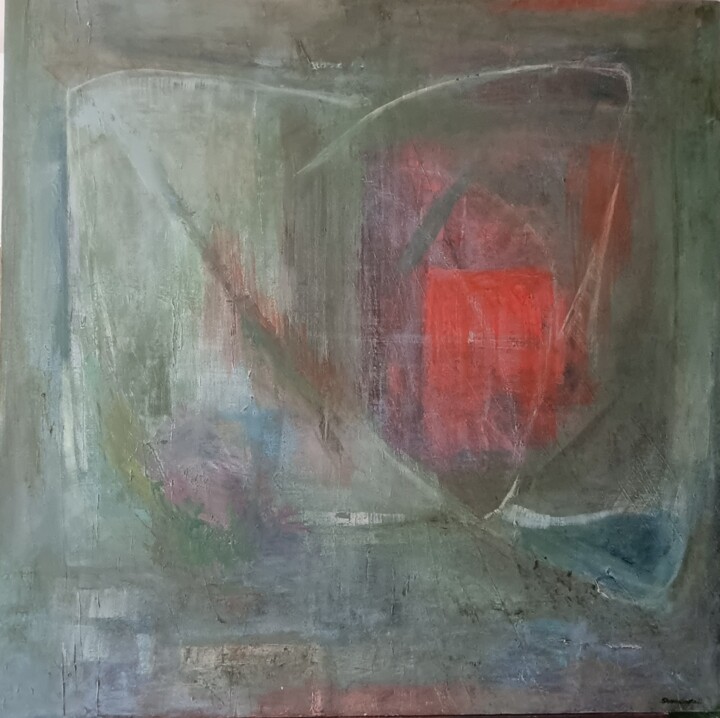 Painting titled "Window" by Sharmila Gupta, Original Artwork, Oil