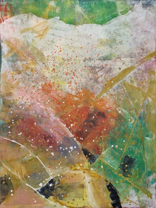 Картина под названием "Rainbow" - Sharmila Gupta, Подлинное произведение искусства, Акрил