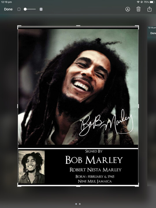 Photography titled "Bob Marley signed p…" by Sharon Rob, Original Artwork, Digital Photography