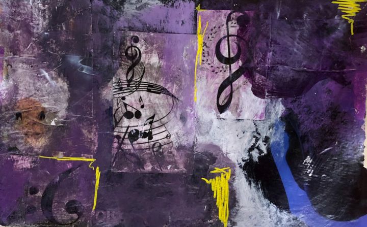 Painting titled "Music" by Sharon Kleiman, Original Artwork, Acrylic