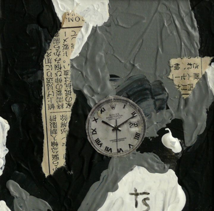 Malerei mit dem Titel "Le temps 2" von Martine Seegmann, Original-Kunstwerk, Acryl