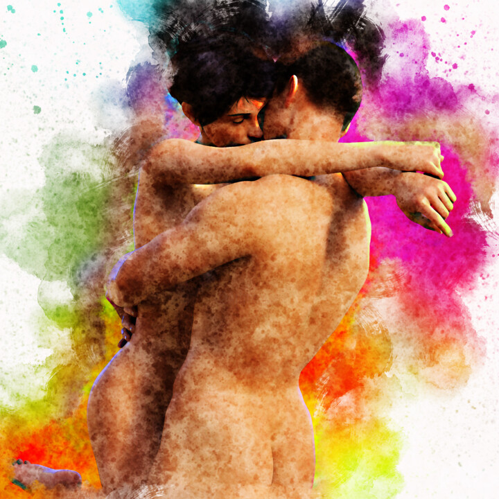 Digitale Kunst mit dem Titel "love" von Shaukat Mulla, Original-Kunstwerk, Digitale Malerei