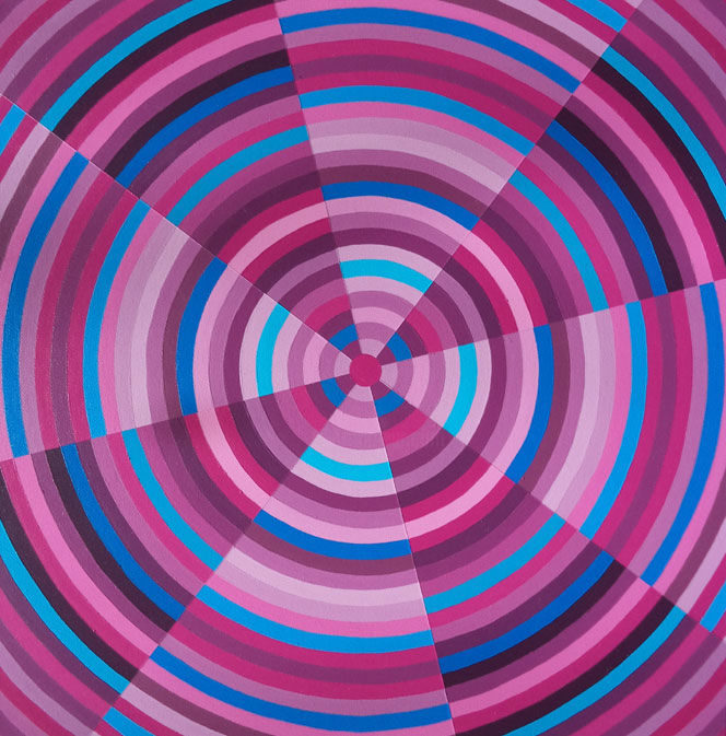 Painting titled "Shifted Circles" by Shauno, Original Art, Acrylic