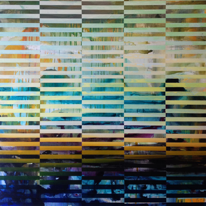 Painting titled "DNA Landscape" by Shawn Skeir, Original Art, Acrylic