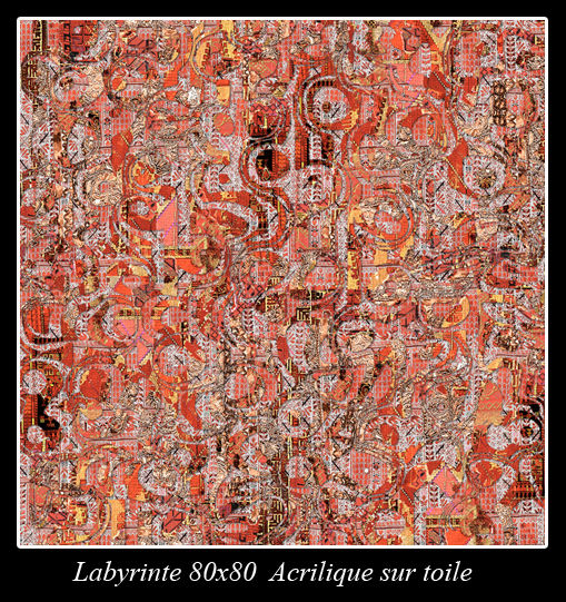 Peinture intitulée "labyrinte.jpg" par Shay Miremont, Œuvre d'art originale, Acrylique