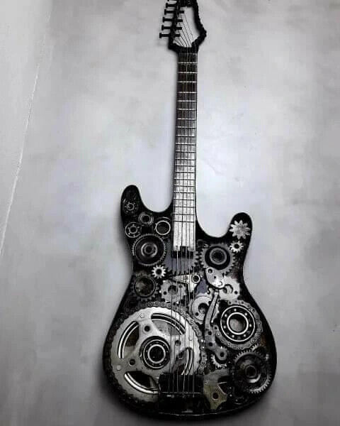 Sculpture intitulée "Guitar" par Shazan Arte, Œuvre d'art originale, Métaux