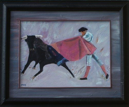 Painting titled "Bullfight" by Shearart.Blogspot, Original Artwork