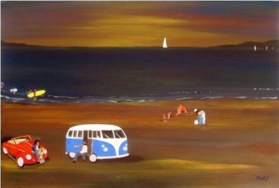 Painting titled "VW Beach" by Shearart.Blogspot, Original Artwork