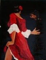 Painting titled "Flamenco woman" by Shearart.Blogspot, Original Artwork