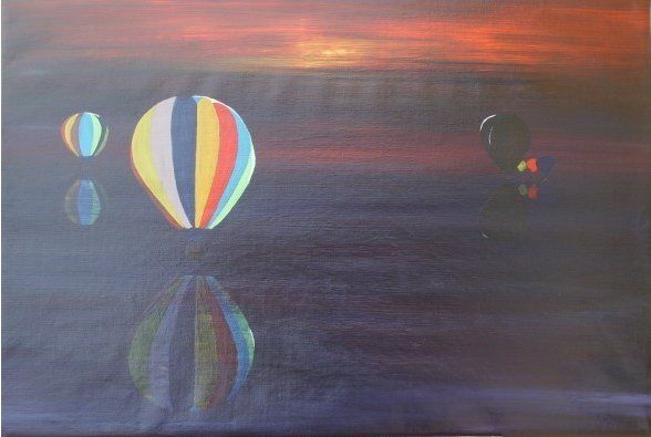 Painting titled "Balloons" by Shearart.Blogspot, Original Artwork