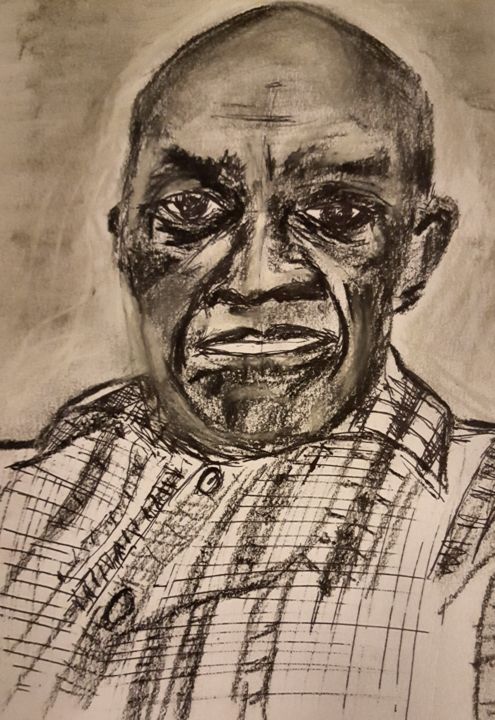 Drawing titled "My father" by Sheba Veronica Darby, Original Artwork, Charcoal