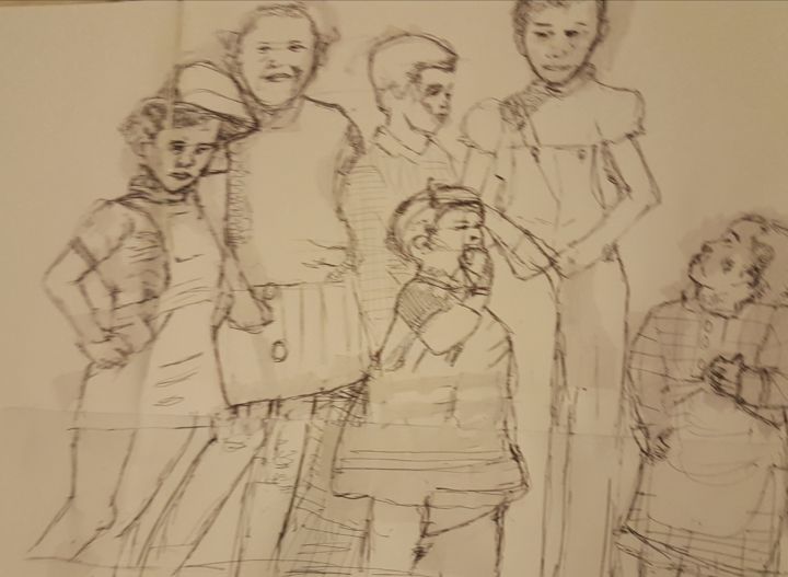 Drawing titled "70's child" by Sheba Veronica Darby, Original Art, Ballpoint pen