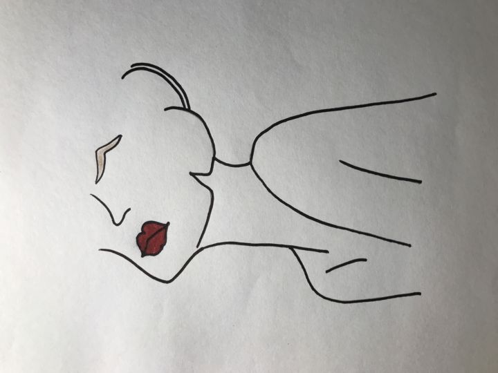 Disegno intitolato "Sexy" da Sheena Tuble, Opera d'arte originale, Pennarello