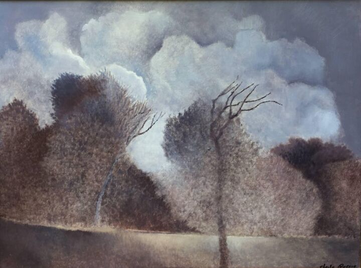 Pintura intitulada "Windy day at Beaumo…" por Sheila Querre, Obras de arte originais, Óleo