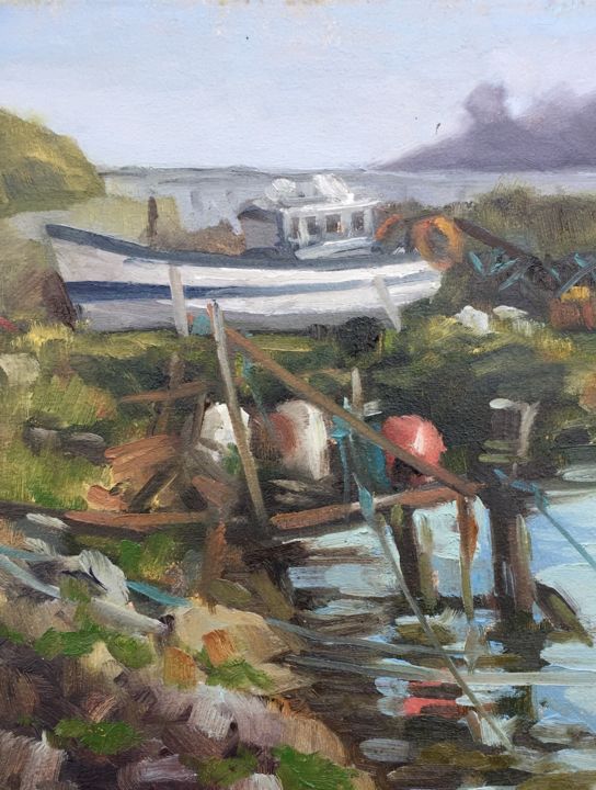 Pintura intitulada "Dry Dock" por Sheila Mac Nally, Obras de arte originais, Óleo