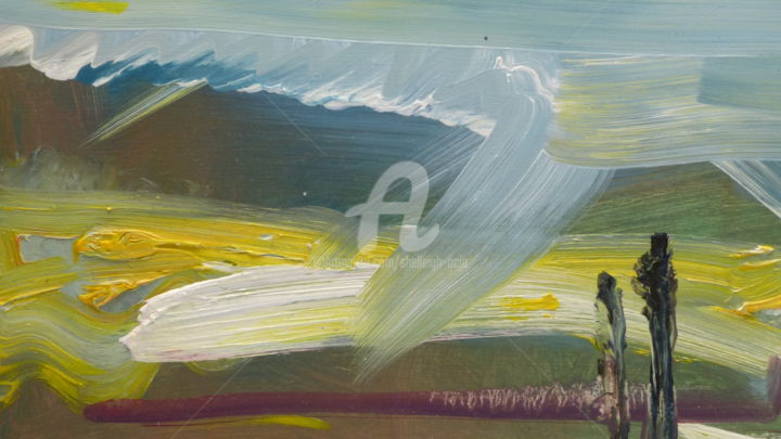 Pittura intitolato "Sky falling" da Shelleigh Ocio, Opera d'arte originale, Olio