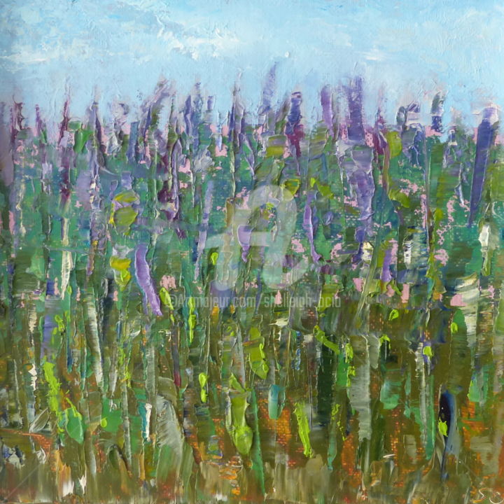 Peinture intitulée "Hedgerow Flowers" par Shelleigh Ocio, Œuvre d'art originale, Huile