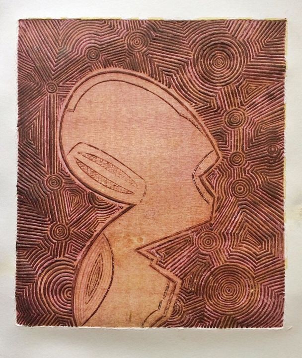 Printmaking titled ""Вопль"" by Andrey Shepel, Original Artwork, Linocuts