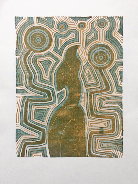 印花与版画 标题为“"Искусство абориген…” 由Andrey Shepel, 原创艺术品, Linocuts