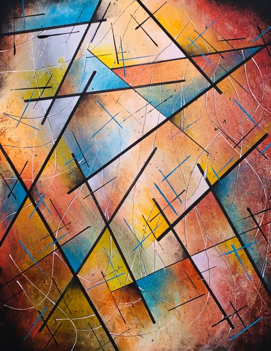 Painting titled "Kaleidoscope" by Sharon Davis, Original Art, Acrylic