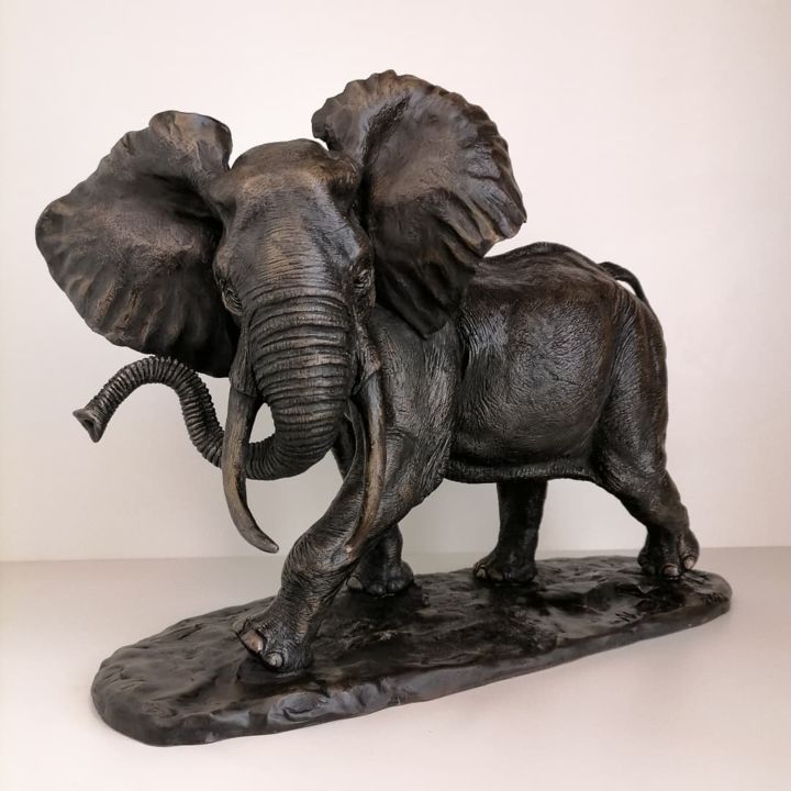 Skulptur mit dem Titel "Слон" von Andrei Ipatov, Original-Kunstwerk, Bronze